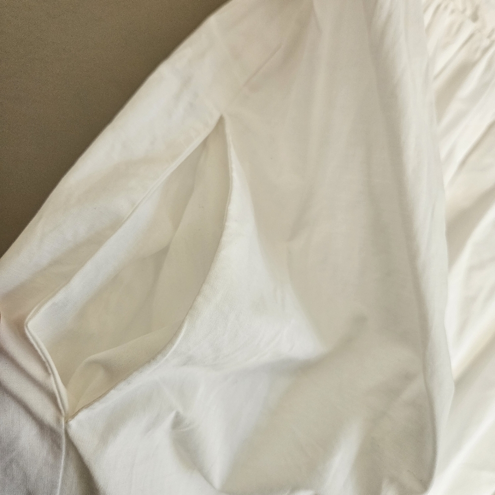 Sau Lee White Cotton Poplin Sweetheart Neckline Maxi Dress ALTERED - Picture 6 of 13